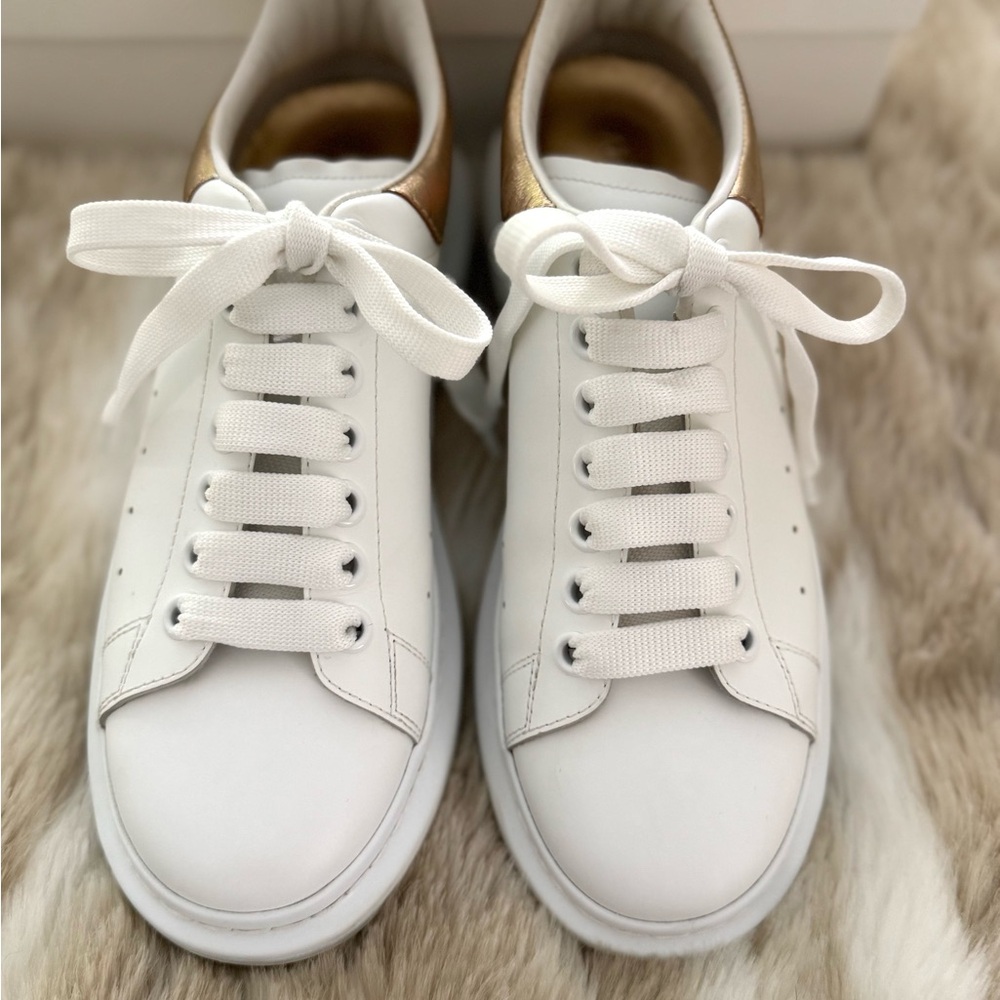 Alexander McQueen oversized Larry sneakers Gold Minimalist Design
